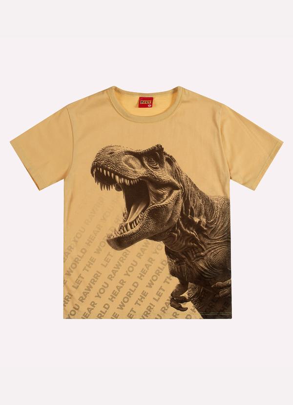 Kyly - Camiseta Infantil Menino Dinossauro Bege