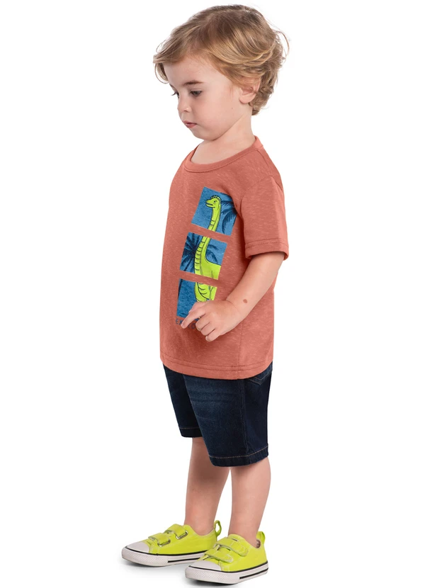 Kyly - Camiseta Infantil Menino Dinossauro Laranja 2