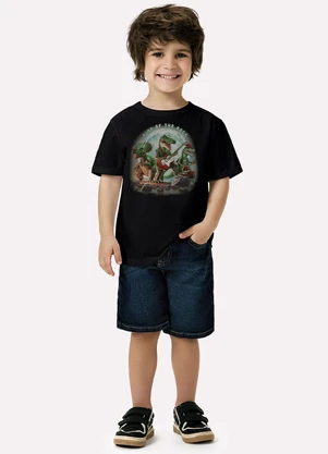 Kyly - Camiseta Infantil Menino Dinossauro Preto - KYLY