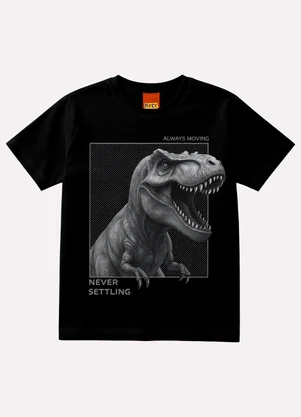 Kyly - Camiseta Infantil Menino Dinossauro Preto - KYLY
