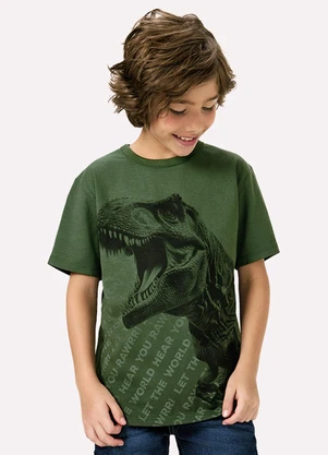 Kyly - Camiseta Infantil Menino Dinossauro Verde - KYLY