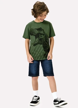 Kyly - Camiseta Infantil Menino Dinossauro Verde - KYLY