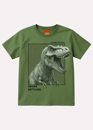 Kyly - Camiseta Infantil Menino Dinossauro Verde - KYLY