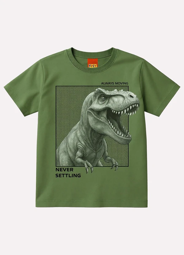 Kyly - Camiseta Infantil Menino Dinossauro Verde
