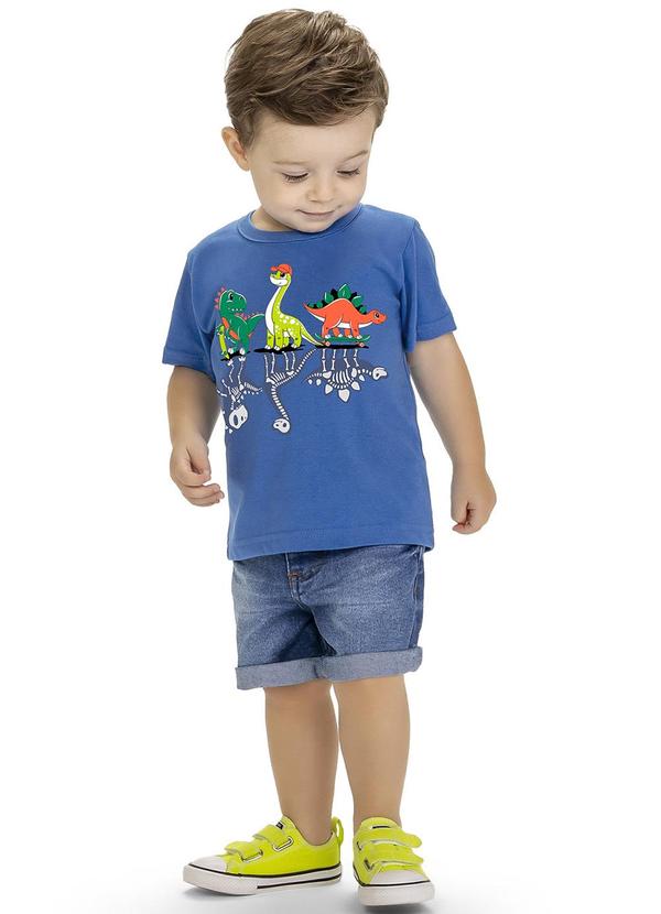 Kyly - Camiseta Infantil Menino Dinossauros Azul 2