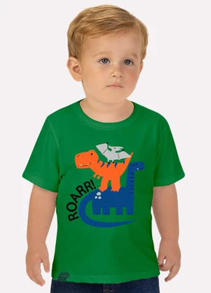 Kyly - Camiseta Infantil Menino Dinossauros Verde - KYLY