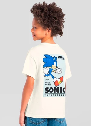 Brandili - Camiseta Infantil Menino do Sonic Natural - BRANDILI
