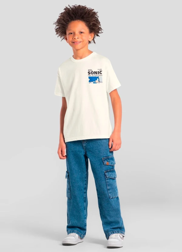 Brandili - Camiseta Infantil Menino do Sonic Natural 3