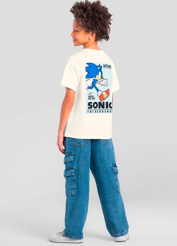 Brandili - Camiseta Infantil Menino do Sonic Natural 4