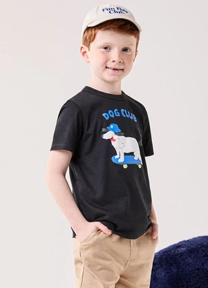 Bimbi - Camiseta Infantil Menino Dog Club Preto - BIMBI