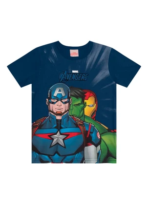 Brandili - Camiseta Infantil Menino dos Vingadores Azul - BRANDILI