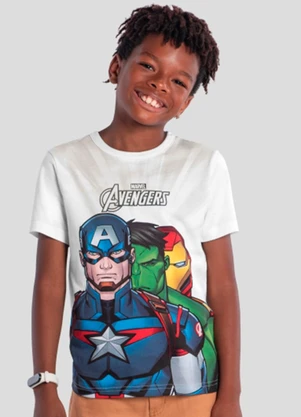 Brandili - Camiseta Infantil Menino dos Vingadores Branco - BRANDILI
