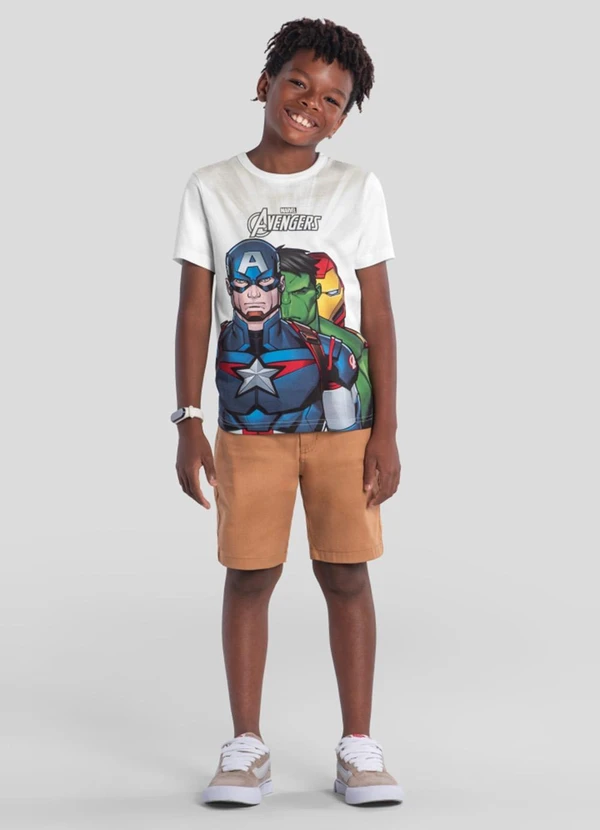 Brandili - Camiseta Infantil Menino dos Vingadores Branco 2