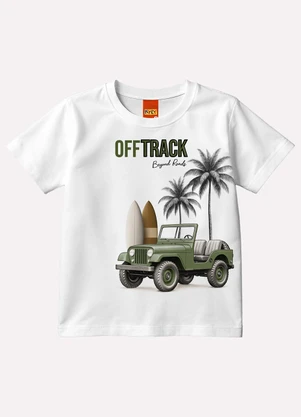 Kyly - Camiseta Infantil Menino em Algodão Branco - KYLY
