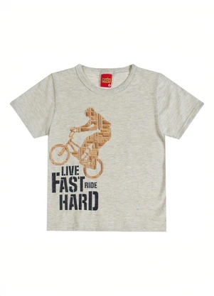 Kyly - Camiseta Infantil Menino em Algodão Cinza - KYLY