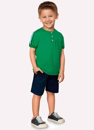 Camiseta Infantil Menino em Algodão Milon (Verde) - MILON