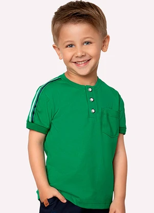 Camiseta Infantil Menino em Algodão Milon (Verde) - MILON