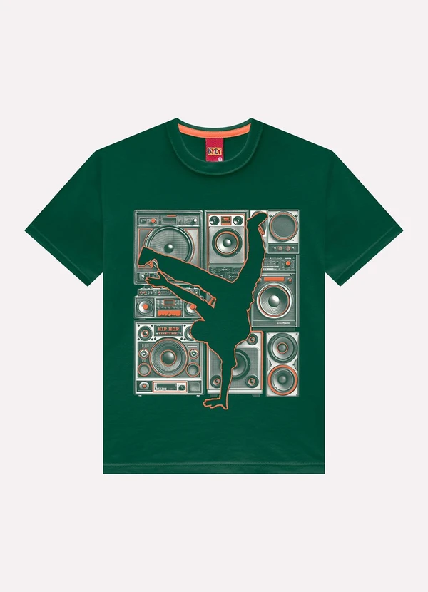 Kyly - Camiseta Infantil Menino em Algodão Verde