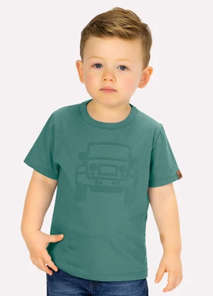 Milon - Camiseta Infantil Menino em Embossing Verde - MILON