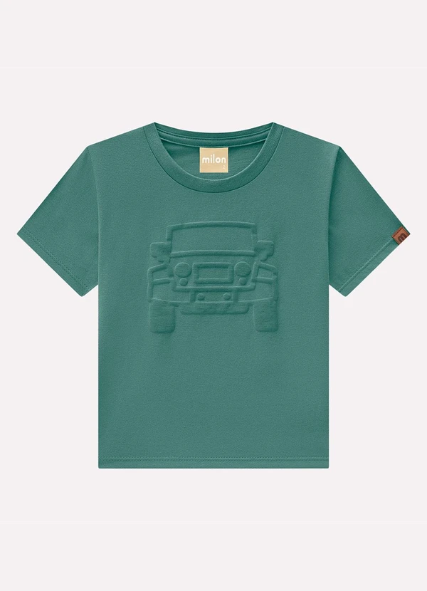 Milon - Camiseta Infantil Menino em Embossing Verde 3