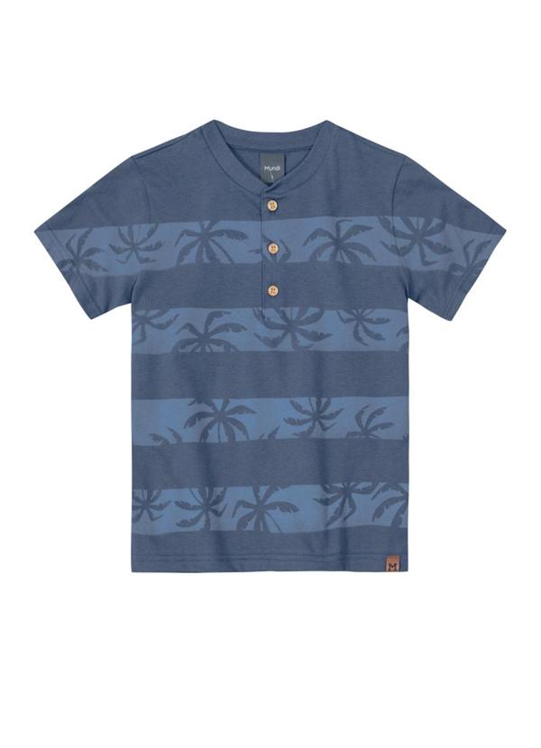 Brandili Mundi - Camiseta Infantil Menino em Malha  Azul 3