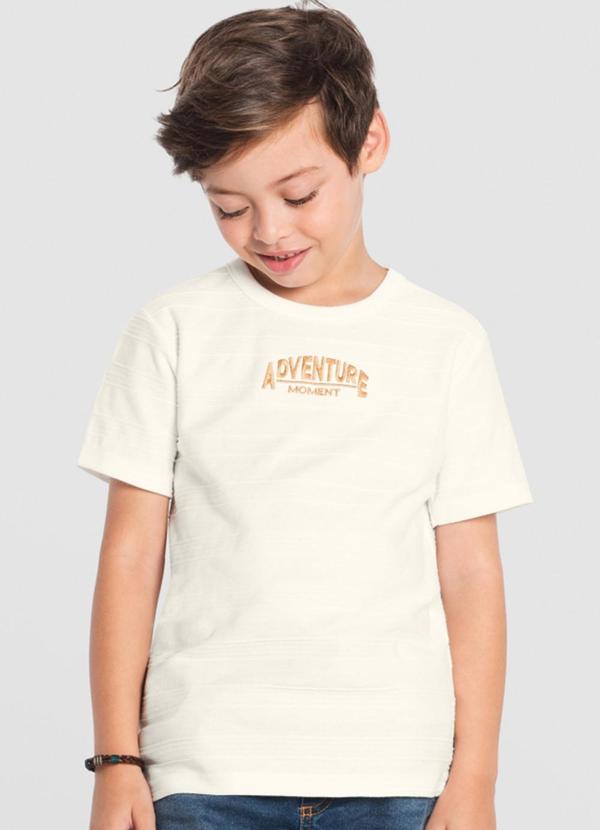 Brandili - Camiseta Infantil Menino em Malha Bege