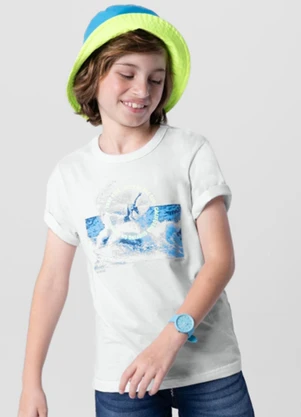 Brandili - Camiseta Infantil Menino em Malha  Branco - BRANDILI