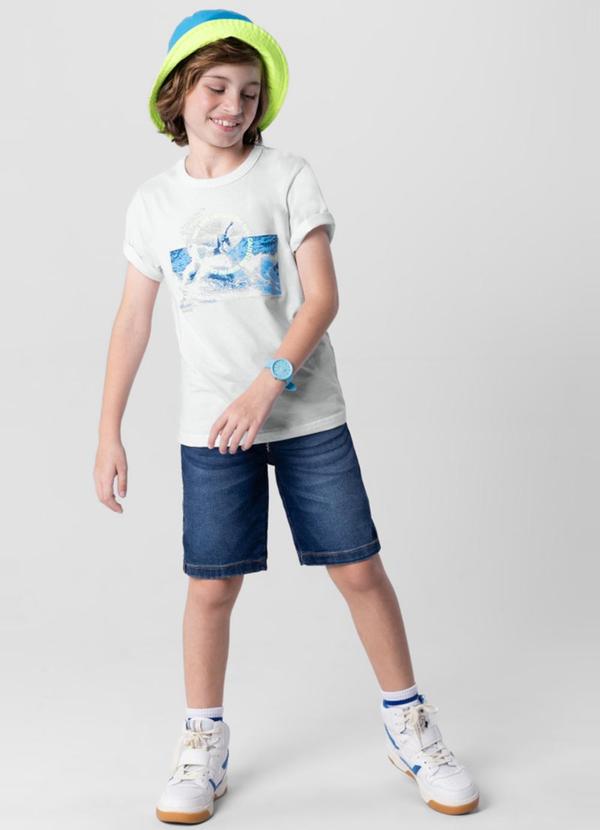 Brandili - Camiseta Infantil Menino em Malha  Branco 2