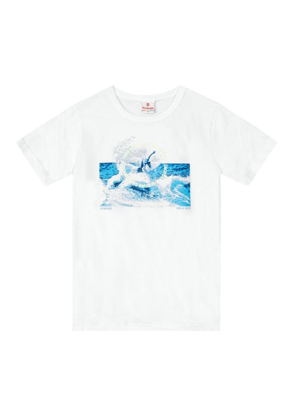 Brandili - Camiseta Infantil Menino em Malha  Branco 3