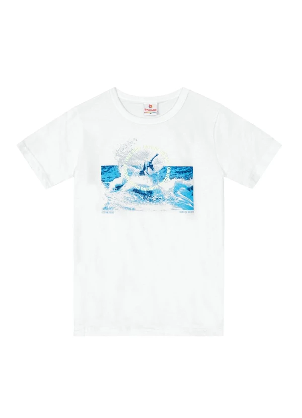 Brandili - Camiseta Infantil Menino em Malha Branco 3