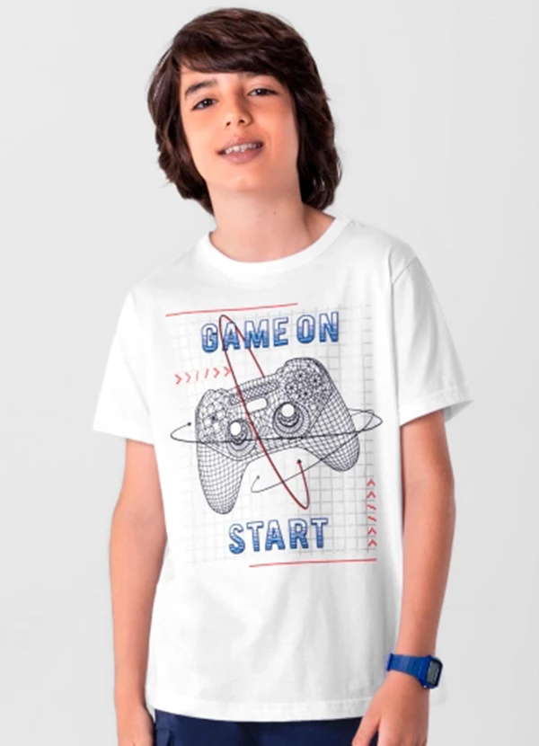 Extreme - Camiseta Infantil Menino em Malha Branco