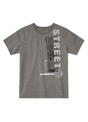 Extreme - Camiseta Infantil Menino em Malha  Cinza - EXTREME