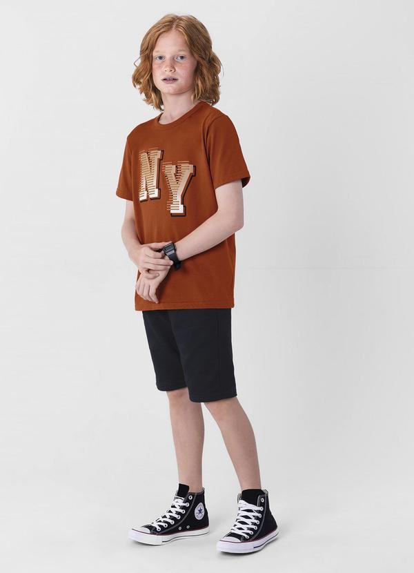 Brandili - Camiseta Infantil Menino em Malha  Marrom 2