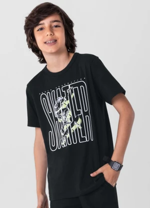 Extreme - Camiseta Infantil Menino em Malha  Preto - EXTREME