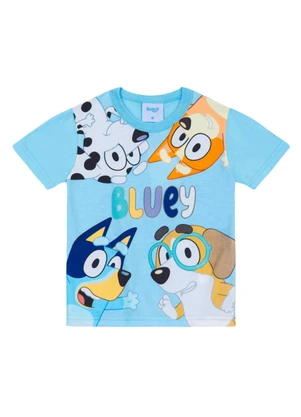 Brandili - Camiseta Infantil Menino em Meia Malha Azul - BRANDILI