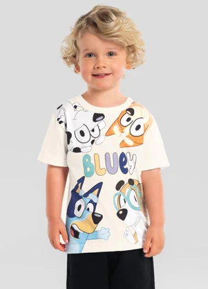 Brandili - Camiseta Infantil Menino em Meia Malha Bege - BRANDILI