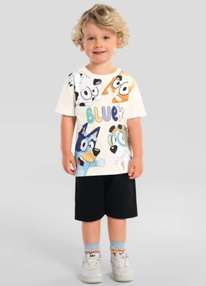 Brandili - Camiseta Infantil Menino em Meia Malha Bege - BRANDILI