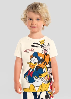 Brandili - Camiseta Infantil Menino em Meia Malha Bege - BRANDILI
