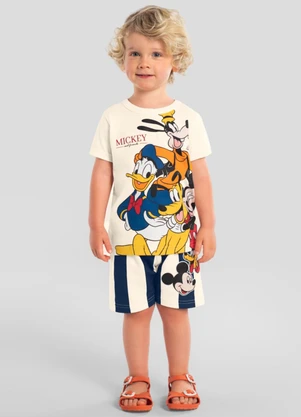 Brandili - Camiseta Infantil Menino em Meia Malha Bege - BRANDILI
