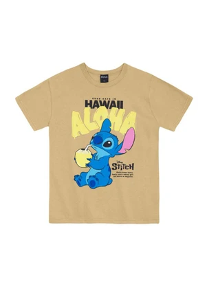 Brandili - Camiseta Infantil Menino em Meia Malha Bege - BRANDILI
