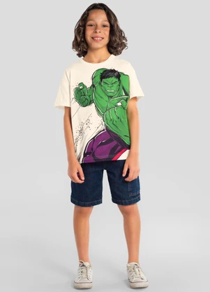 Brandili - Camiseta Infantil Menino em Meia Malha Bege - BRANDILI