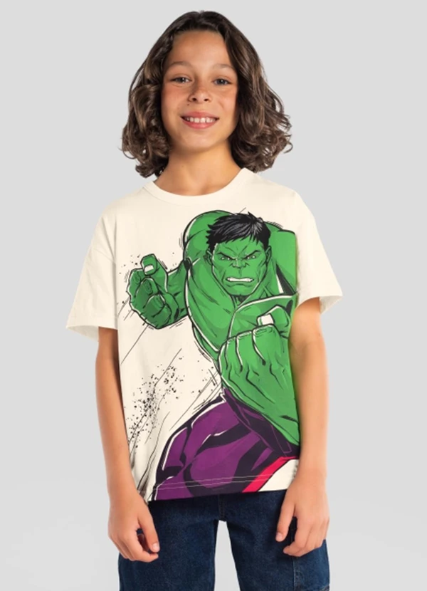 Brandili - Camiseta Infantil Menino em Meia Malha Bege