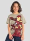 Brandili - Camiseta Infantil Menino em Meia Malha Azul - variação: Bege