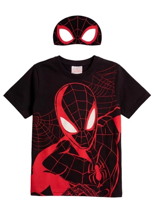 Brandili - Camiseta Infantil Menino em Meia Malha Preto - BRANDILI