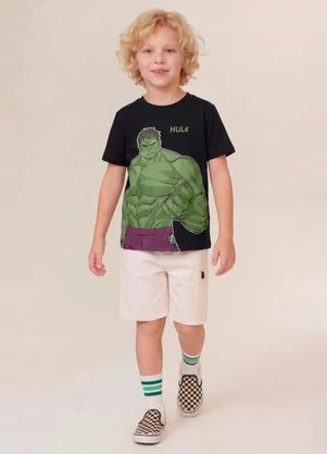 Brandili - Camiseta Infantil Menino em Meia Malha Preto - BRANDILI