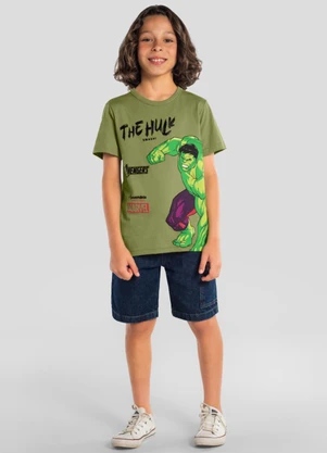 Brandili - Camiseta Infantil Menino em Meia Malha Verde - BRANDILI