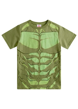 Brandili - Camiseta Infantil Menino em Meia Malha Verde - BRANDILI
