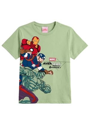 Brandili - Camiseta Infantil Menino em Meia Malha Verde - BRANDILI