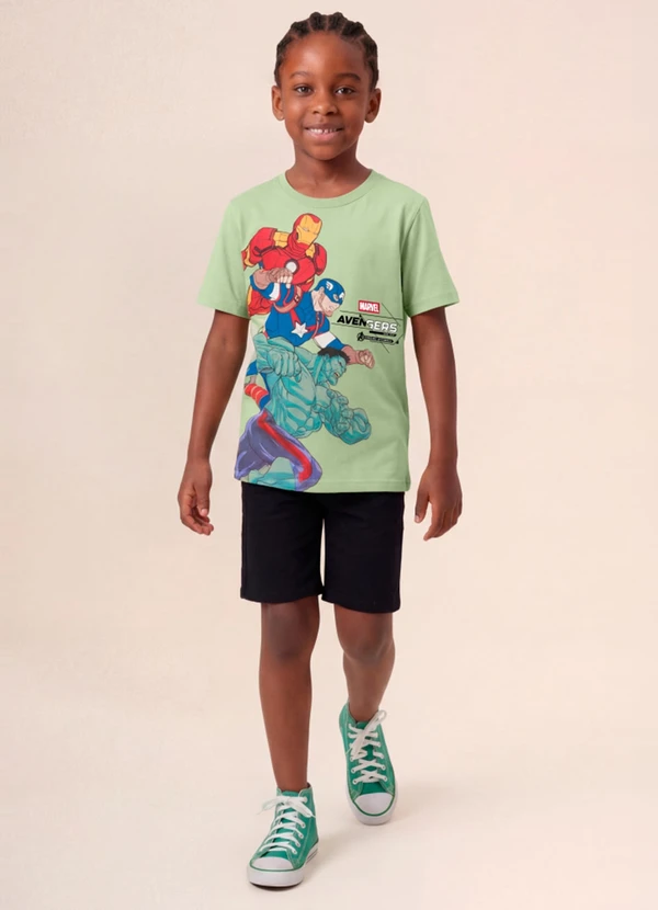 Brandili - Camiseta Infantil Menino em Meia Malha Verde