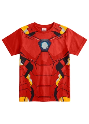Brandili - Camiseta Infantil Menino em Meia Malha Vermelho - BRANDILI